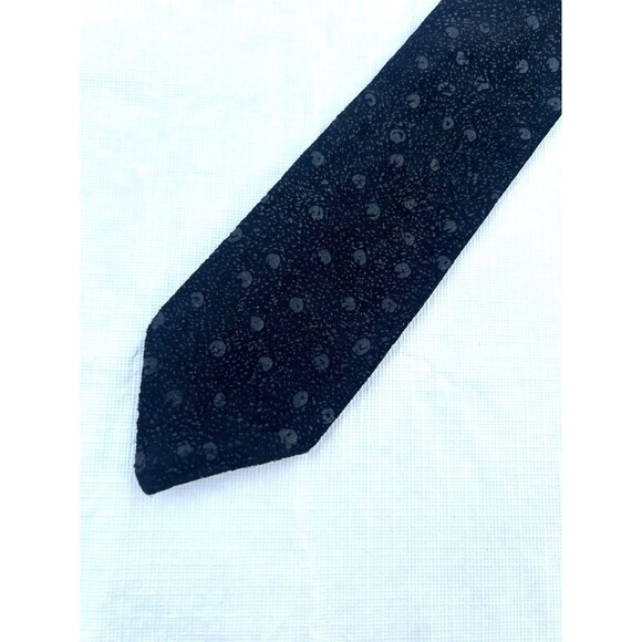 Byrnes & Baker Suede Black Textured Narrow tie - Picture 1 of 4